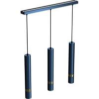 Milagro Joker Hand Made Triple Pendant Light Blue & Gold in Mid Navy
