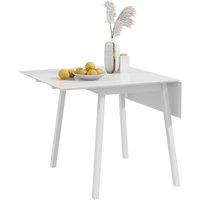 HOMCOM Folding Dining Table for Small Space Wood Drop Leaf Table for 2-4 in White