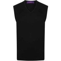 Henbury Men's Cotton Acrylic V Neck Sleeveless Sweatshirt in Navy | Size: Medium