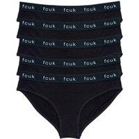 French Connection Women's 5 Pack Cotton FCUK Briefs in Black | Size: XS