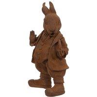 Inspirational Gifting Mr Rabbit Garden Sculpture Rustic Ornament in Brown