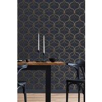 Boutique Refine Geometric Wallpaper in Navy | Size: 10000mm x 520mm