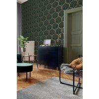 Boutique Refine Geometric Wallpaper in Green | Size: 10000mm x 520mm