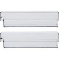Orsina Versatile Small Set Of Two Clear Fridge Bin Organizers, Clear Fridge Organizers, Sturdy Fridge Storage