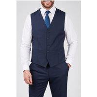 Scott Men's Sharkskin Waistcoat in Blue | Size: 44R