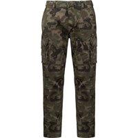 Kariban Men's Twill Camo Cargo Trousers in Green | Size: 36R