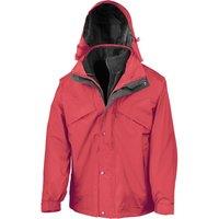 Result Men's Fleece Lined 3 in 1 Waterproof Jacket in Red | Size: XL