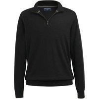 Brook Taverner Men's Copenhagen Quarter Zip Jumper in Black | Size: XL