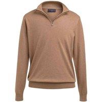 Brook Taverner Men's Copenhagen Quarter Zip Jumper in Beige | Size: Small