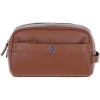 Brampton London Men's 'Aqualuxe' Real Leather Wash Bag in Tan
