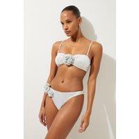 Premium Embellished Rosette Bandeau Bikini Top