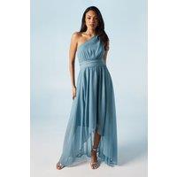 High Low Chiffon One Shoulder Bridesmaid Dress