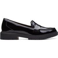 Clarks Women's Westlynn Ayla Black Patent Loafers, Slip Ons | Size: 6-Standard Fit