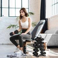 SPORTNOW Five-Tier Weight Tree, Steel Dumbbell Rack for Home Gym Exercise in Black | Size: 18