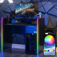 X Rocker Electra 110cm LED Gaming Desk with Wireless Charging & Drawer in Black