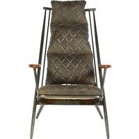Orsina Modern Genuine Grey Leather Chair, Decorative Armchair, Occasional Chair, Quilted Upholstered Accent Seat