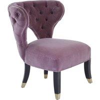 Orsina Lilac Feature Chair, Plush Seat With Black Wooden Legs, Button Tufted Accent Armchair, Ocassional Chair in Purple