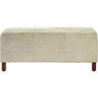 Orsina Durable Natural Leather Bench With Wood Legs, Sleek Bench For Outdoor, Leather Upholstered Dining Bench