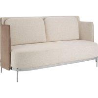 Orsina Two-Seater Sofa, White Upholstered Couch With Silver Legs, Thick Padded Sofa Seat, Ideal For Outdoor Patio