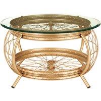 Orsina Distinctive Champagne Gold Finish Coffee Table, Luxurious Finish Modern Table, Durable Iron Frame Table in Rose Gold