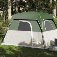 Berkfield Home Camping Tent Cabin 4-Person Green Waterproof