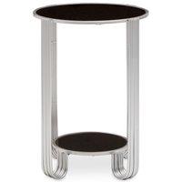 Orsina Jolie Round Mirror End Table in Silver