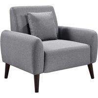 Comfy Living Ltd Grey Linen Fabric Arm Chair