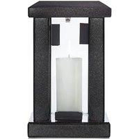 Novecrafto Large Granite Memorial Lantern Funeral Cemetery Grave Ornaments in Black