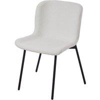 Living and Home 2pcs Teddy Fleece Upholstered Dining Chair in White