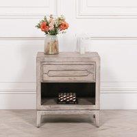 Glasstone Wooden Bedside with Drawer in Light Beige
