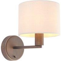 Loops Wall Light Antique Bronze Plate & Marble Fabric 40W E14 Dimmable