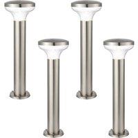 Loops 4 PACK Outdoor Post Bollard Light Marine Steel 0.5m LED Garden Driveway Path in Metallics