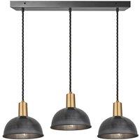Sleek Dome 3 Wire Cluster Lights, 8 inch, Pewter, Brass holder