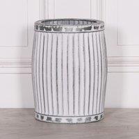 Glasstone Round Dolly Tub Metal Planter - Small in Off-White
