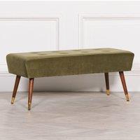 Glasstone Olive Green Buttoned Ottoman Stool in Dark Olive