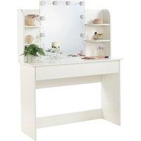 Moderna Dressing Table with Drawers & LED Mirror White