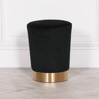 Glasstone Black Velvet Round Stool