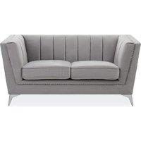 Orsina Hansa Two Seat Velvet Sofa in Grey