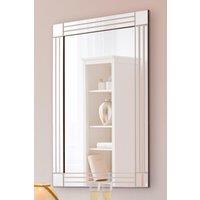 MirrorOutlet 'Milton' All Glass Bevelled Square Corner Wall Mirror 90 x 60 CM in Clear