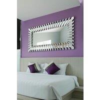 MirrorOutlet 'Starburst' All Glass Stylised Full Length Dress Wall Mirror 170 x 79 CM in Clear