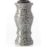 Novecrafto Granite Memorial Vase for Flowers - Solid Stone for Cemetery or Garden in Grey