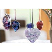 Sienna Glass 8cm Friendship Heart Bestie Pearl in Purple