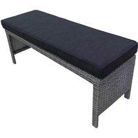 FURNITURE ONE Patio Rattan Bench Seat in Mid Grey