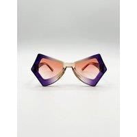 SVNX Women's 2 Tone Angular Sunglasses in Purple