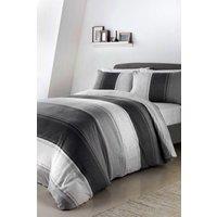 Fusion 'Betley' Classic Wide Stripe Duvet Cover Set in Grey | Size: Double