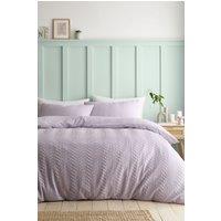Catherine Lansfield 'Heatset Wave' Duvet Cover Set in Lilac | Size: King