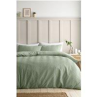 Catherine Lansfield 'Heatset Wave' Duvet Cover Set in Mint | Size: Super King