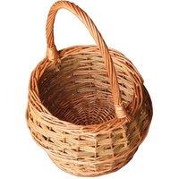 Red Hamper Wicker Small Rustic Egg Shopping Basket in Brown