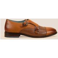Oswin Hyde Men's Oscar Full Leather Monk Strap in Tan | Size: 10