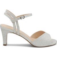 Paradox London Women's 'Nova' Wide Fit Heeled Sandals in Silver | Size: 6